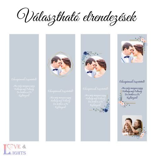 Fa bortartó akril előlappal - egyedi felirattal saját fotóval