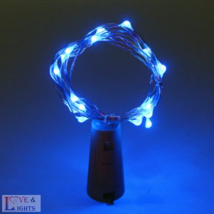 LED-es borosüveg világítás - kék - 2m