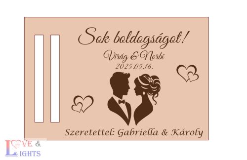 Esküvői pénzátadó kártya gravírozva 2 