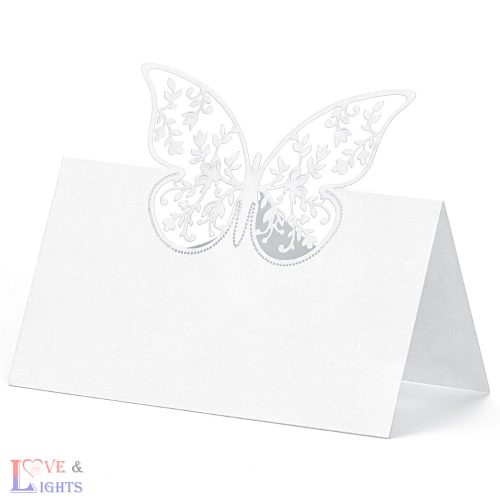 Pillangó mintás papír ültetőkártya 