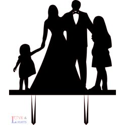 Esküvői tortadísz - két kislánnyal