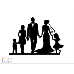 Esküvői tortadísz - három gyermekkel