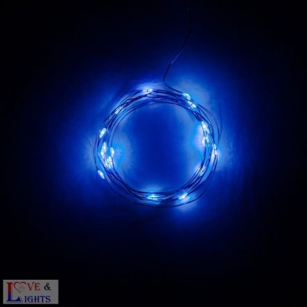 Kék fényű LED fényfüzér -2m