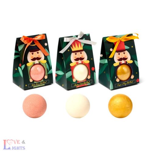 Fürdőbomba karácsonyi díszcsomagolásban - narancs és méz illat