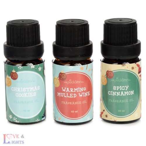 Parfümolaj Szett, 3 db-os, Karácsonyi - Fahéj, Forralt Bor, Karácsonyi Keksz - 3x10ml