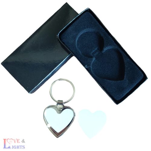 Saját fényképes szív alakú kulcstartó