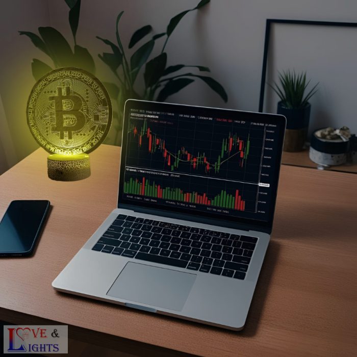 Egyedi Crypto 3D lámpa - bitcoin