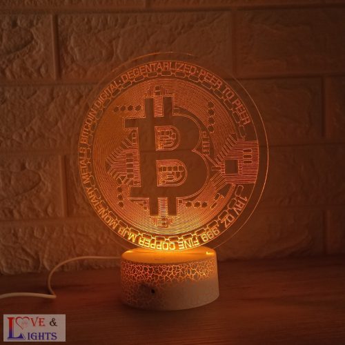 Bitcoin 3D lámpa