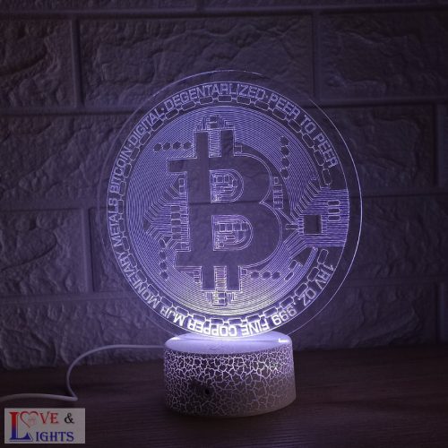 Bitcoin 3D lámpa