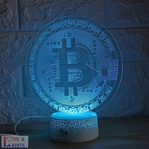Bitcoin 3D lámpa
