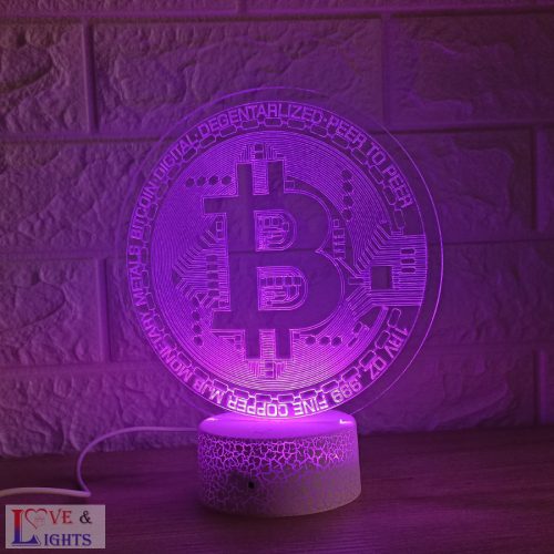 Bitcoin 3D lámpa