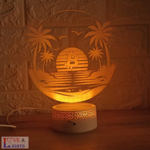 Bitcoin sunset 3D lámpa