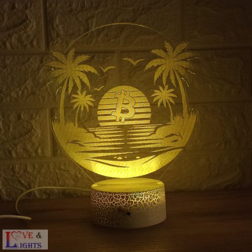 Bitcoin sunset 3D lámpa