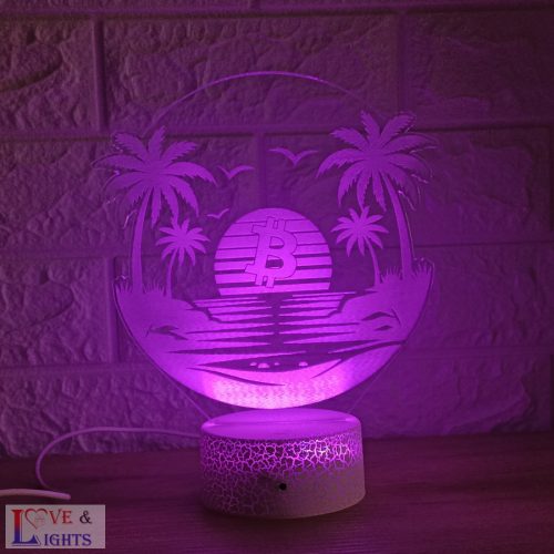 Bitcoin sunset 3D lámpa