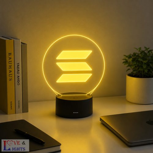 Kripto témájú 3D lámpa - Solana
