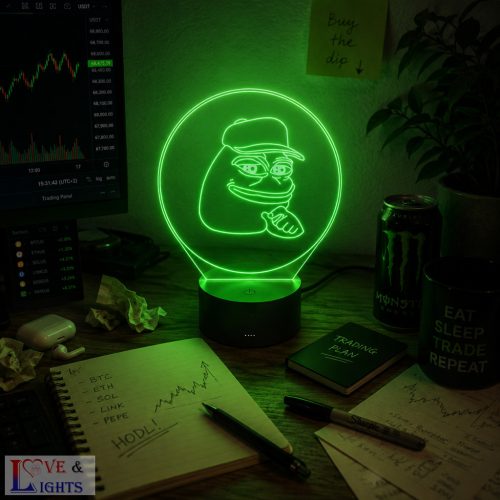 Kripto témájú 3D lámpa - Pepe