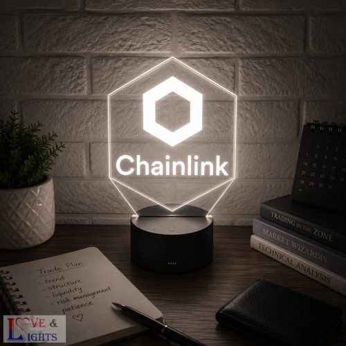 Kripto témájú 3D lámpa - Chainlink