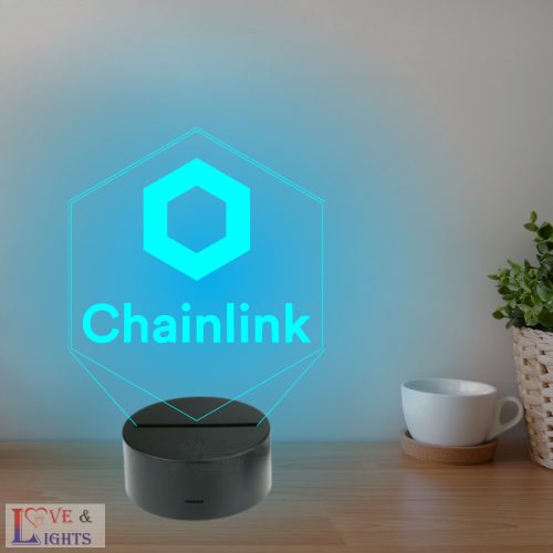 Kripto témájú 3D lámpa - Chainlink