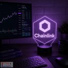 Kripto témájú 3D lámpa - Chainlink