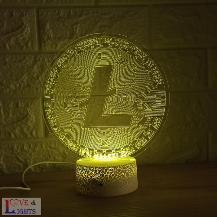 Egyedi Crypto 3D lámpa - litecoin
