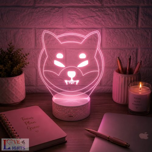 Kripto témájú 3D lámpa - Shibainu
