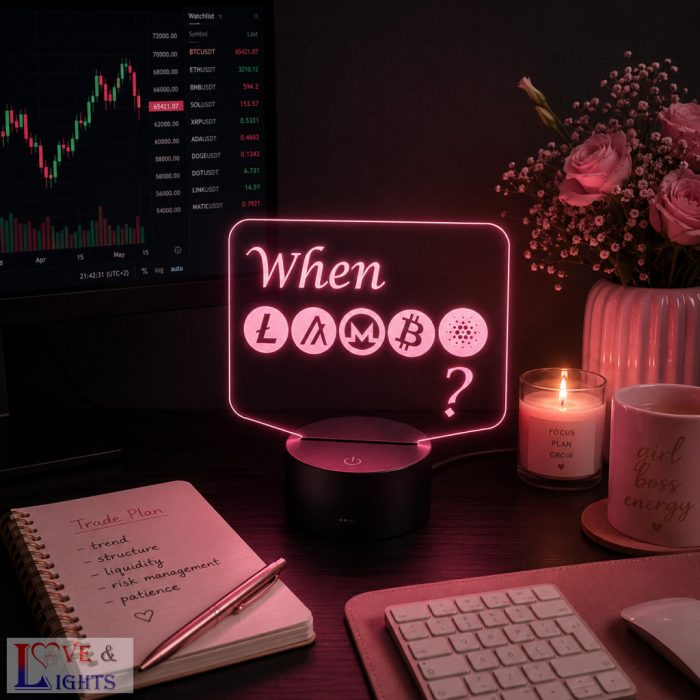Egyedi Crypto 3D lámpa - vicces egyedi ajándék