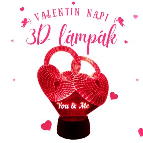 Valentin napi 3D lámpák