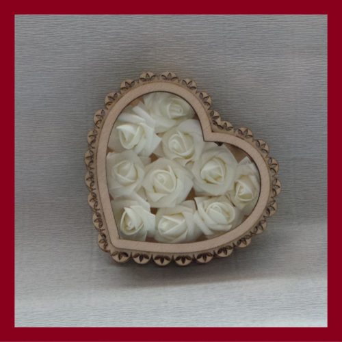Szív alakú örök rózsa box