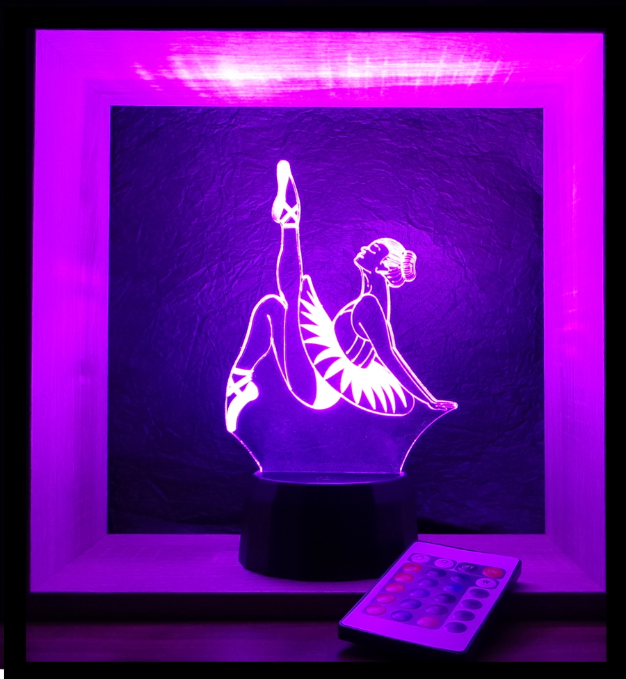 táncoslány mintás 3d illúzió lámpa love and lights